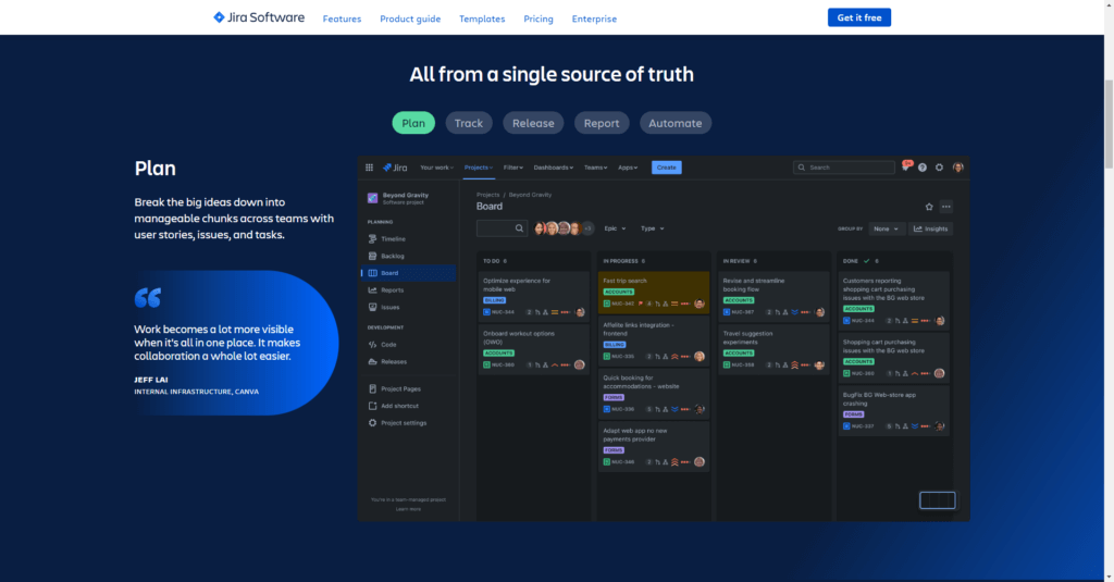 Command your Agile projects with precision using Jira, the ultimate Agile command center that streamlines tasks, sprints, and collaboration for seamless project management.