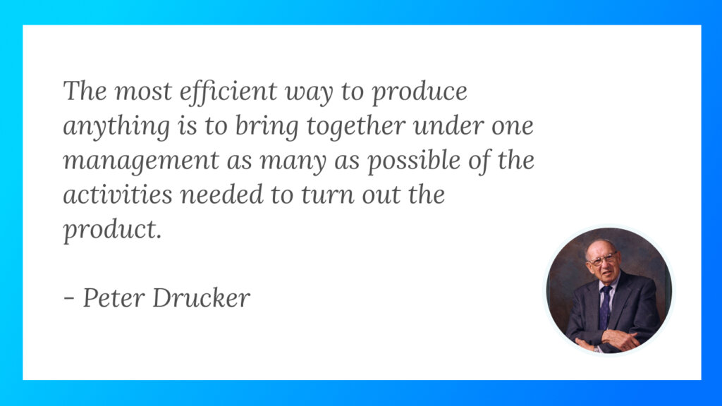 Uncover the efficiency of design through Peter Drucker's perspective on one management.